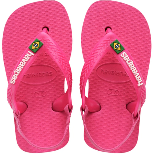 Chinelo Havaianas Baby Brasil Logo Rosa Flux 22