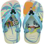 Chinelo Havaianas Baby Disney Classic Bege Palha/Azul 17/18