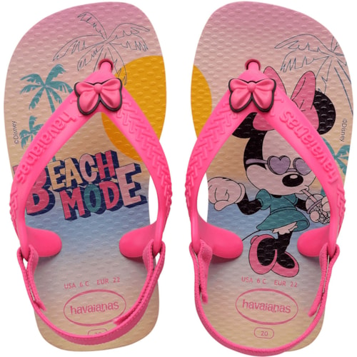 Chinelo Havaianas Baby Disney Classic Rosa 17/18