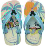 Chinelo Havaianas Baby Disney Classics Bege Palha/Azul 20