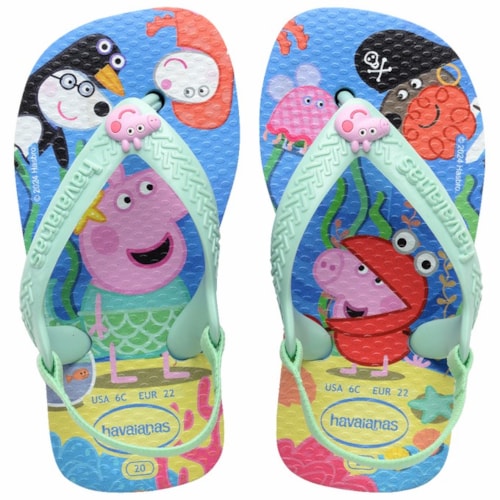 Chinelo Havaianas Baby Peppa Pig Azul Lavanda 17/18