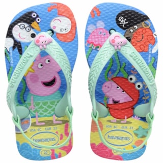 Chinelo Havaianas Baby Peppa Pig Azul Lavanda 20