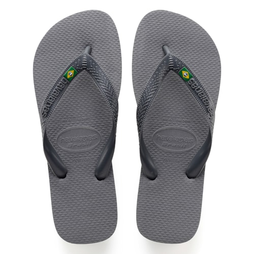 Chinelo Havaianas Brasil Cinza Aço 33/34