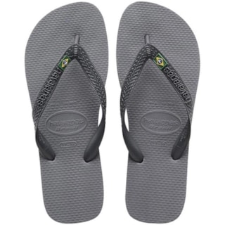 Chinelo Havaianas Brasil Cinza Aço 37/38