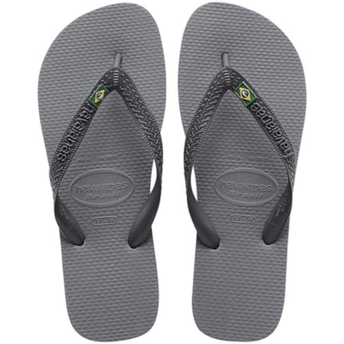Chinelo Havaianas Brasil Cinza Aço 37/38
