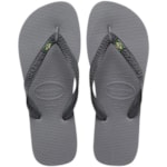 Chinelo Havaianas Brasil Cinza Aço 39/40