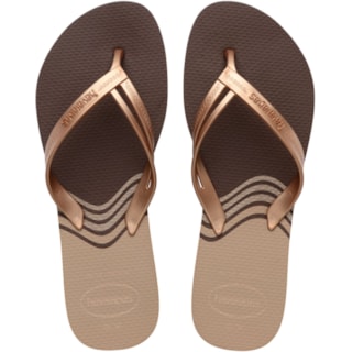 Chinelo Havaianas Elegance Print Café 33/34