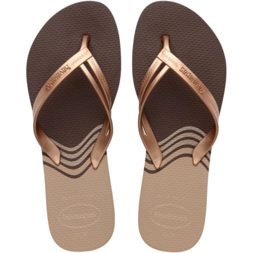 Chinelo Havaianas Elegance Print Café 33/34