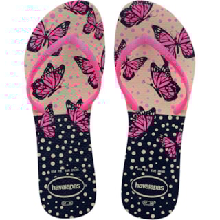 Chinelo Havaianas Flat Mix Bege Palha/Rosa 33/34