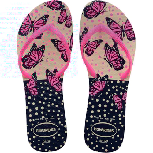 Chinelo Havaianas Flat Mix Bege Palha/Rosa 39/40