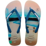 Chinelo Havaianas Hype Areia/Azul 37/38