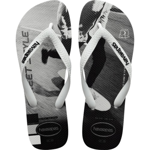 Chinelo Havaianas Hype Branco/Preto 39/40