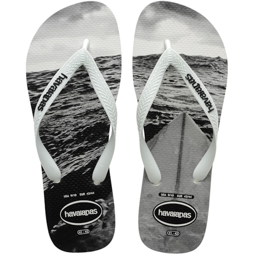 Chinelo Havaianas Hype Branco/Preto/Cinza 37/38
