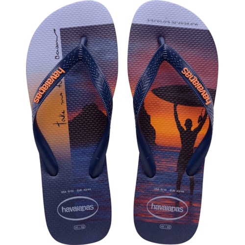 Chinelo Havaianas Hype Marinho/Laranja 39/40