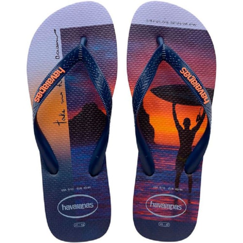Chinelo Havaianas Hype Marinho/Laranja 43/44