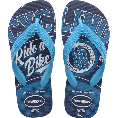 Chinelo Havaianas Kids Athletic Marinho e Turquesa 31/32