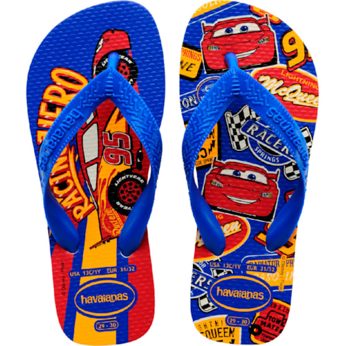 Chinelo Havaianas Kids Cars Branco/Azul Estrela 29/30