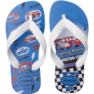 Chinelo Havaianas Kids Cars Branco Turquesa 25/26