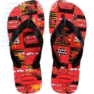 Chinelo Havaianas Kids Cars Vermelho Rubi/Preto 33/34