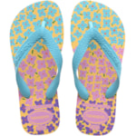 Chinelo Havaianas Kids Flores Amarelo/Azul 23/24