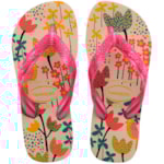 Chinelo Havaianas Kids Flores Bege Palha/Rosa 23/24