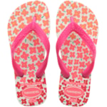 Chinelo Havaianas Kids Flores Branco/Rosa Flux 29/30