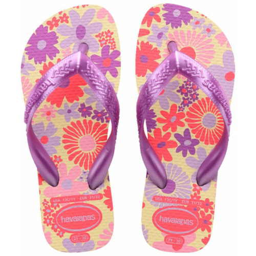 Chinelo Havaianas Kids Flores Buttercream 25/26