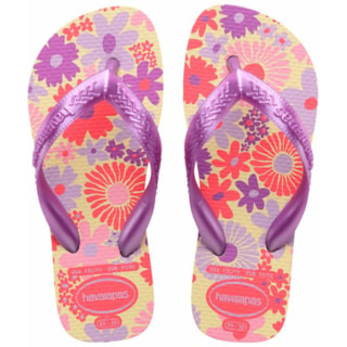 Chinelo Havaianas Kids Flores Buttercream 33/34