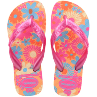 Chinelo Havaianas Kids Flores Pêssego 23/24