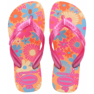 Chinelo Havaianas Kids Flores Pëssego 33/34