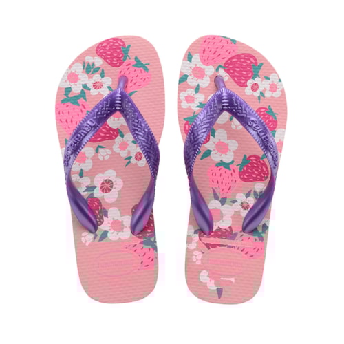 Chinelo Havaianas Kids Flores Rosa Macaron 29/30