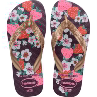 Chinelo Havaianas Kids Flores Rose Gold 25/26