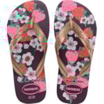 Chinelo Havaianas Kids Flores Rose Gold 27/29