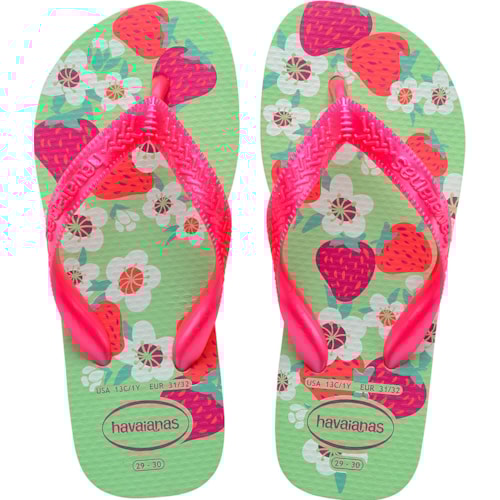 Chinelo Havaianas Kids Flores Verde Jardim 27/30