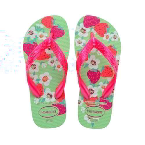 Chinelo Havaianas Kids Flores Verde Jardim 31/32