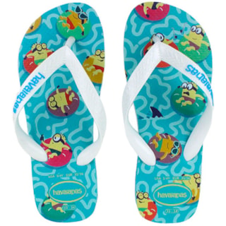 Chinelo Havaianas Kids Minions Azul/Branco 23/24