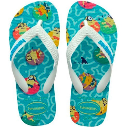 Chinelo Havaianas Kids Minions Azul/Branco 29/30