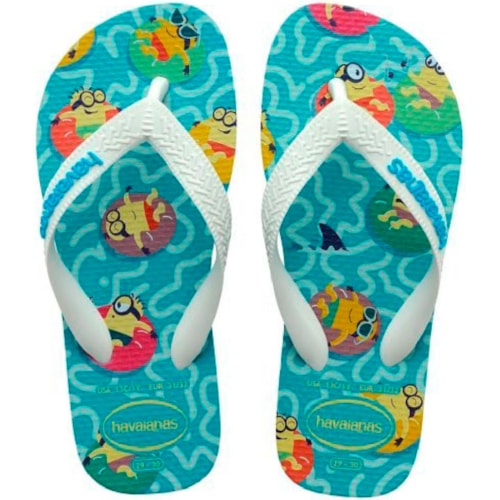 Chinelo Havaianas Kids Minions Azul/Branco 31/32