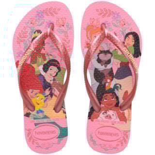 Chinelo Havaianas Kids Slim Princesas Frozen Rosa 29/30