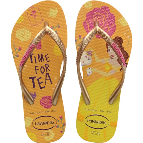 Chinelo Havaianas Kids Slim Princess Amarelo Limão 23/24