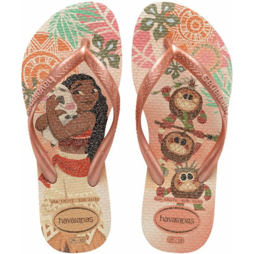 Chinelo Havaianas Kids Slim Princess Rosa Clay 23/24