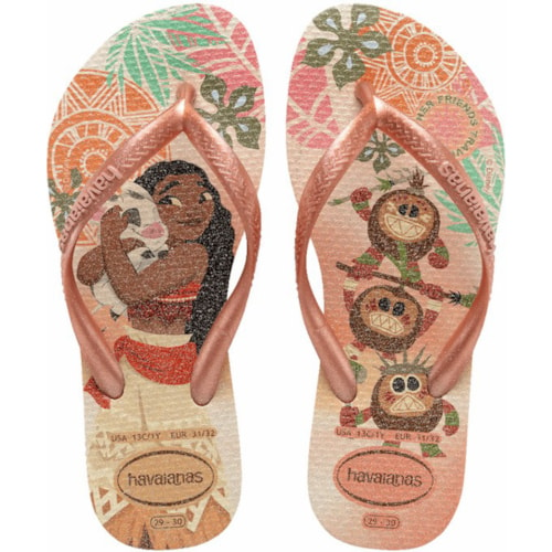 Chinelo Havaianas Kids Slim Princess Rosa Clay 31/32