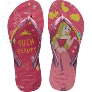 Chinelo Havaianas Kids Slim Princess Rosa Cristal 33/34