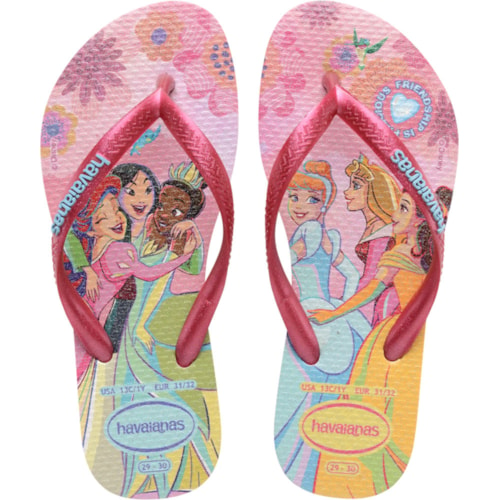 Chinelo Havaianas Kids Slim Princess Rosa Glow 23/24