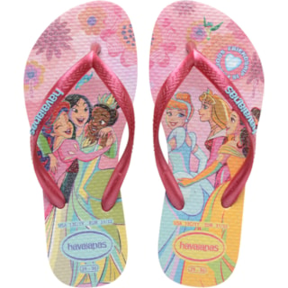 Chinelo Havaianas Kids Slim Princess Rosa Glow 27/28