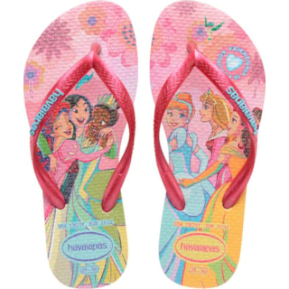 Chinelo Havaianas Kids Slim Princess Rosa Glow 33/34