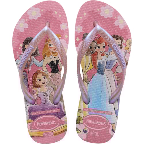 Chinelo Havaianas Kids Slim Princess Rosa Peoni 23/24