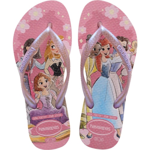 Chinelo Havaianas Kids Slim Princess Rosa Peonia 27/28