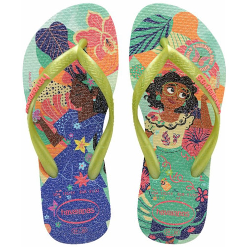 Chinelo Havaianas Kids Slim Princess Verde Matcha 25/26
