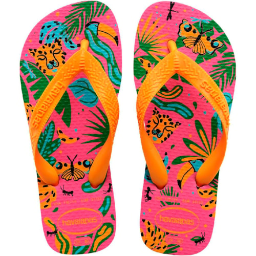 Chinelo Havaianas Kids Top Fashion Rosa/Amarelo 27/28